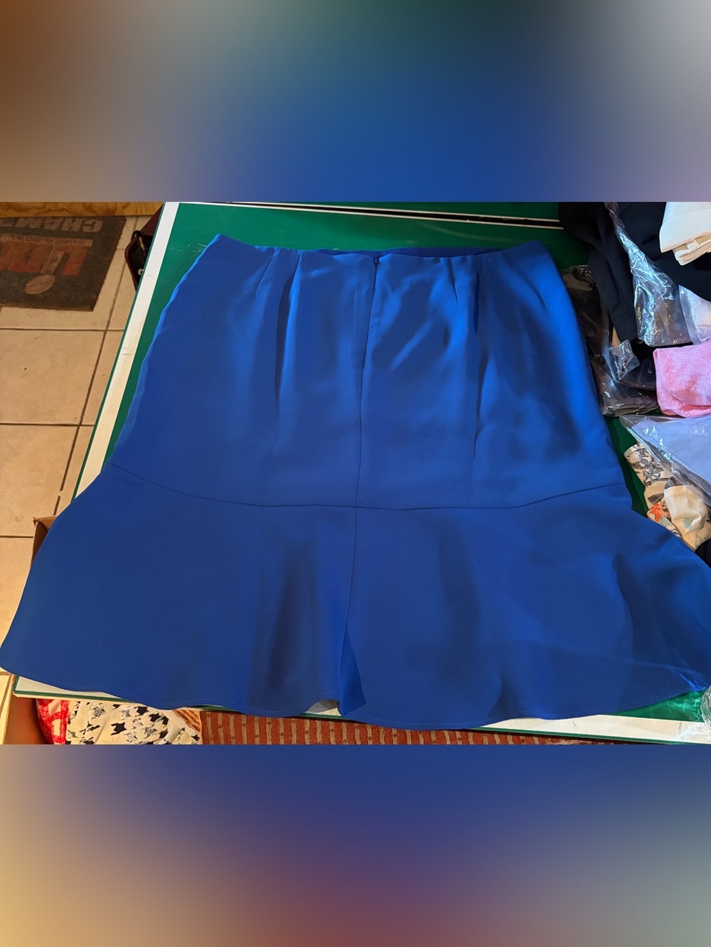 NWT Talbots Royal Blue Flounce Hem Trumpet Midi Skirt Size 18